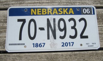 Nebraska 150 Years License Plate 2019