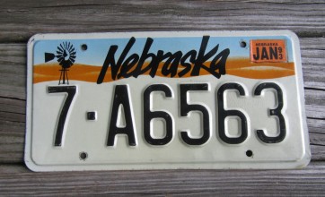 Nebraska Windmill License Plate 1993