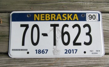 Nebraska 150 Years License Plate 2018