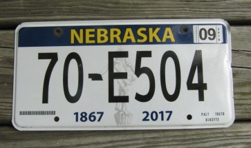 Nebraska 150 Years License Plate 2018