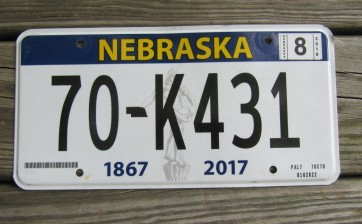 Nebraska 150 Years License Plate 2018