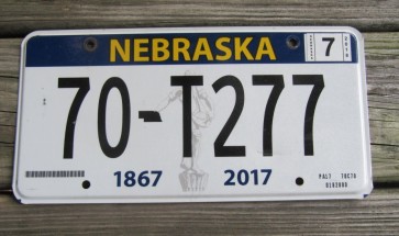 Nebraska 150 Years License Plate 2018