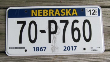 Nebraska 150 Years License Plate 2018