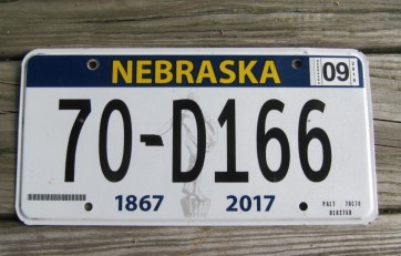 Nebraska 150 Years License Plate 2018
