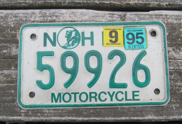 New Hampshire Motorcycle License Plate Old Man of The Mountain 1995