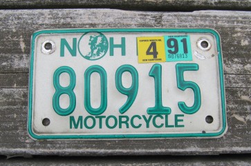 New Hampshire Motorcycle License Plate Old Man of The Mountain 1991
