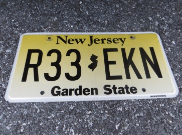 New Jersey Flat Garden State License Plate Yellow Fade 