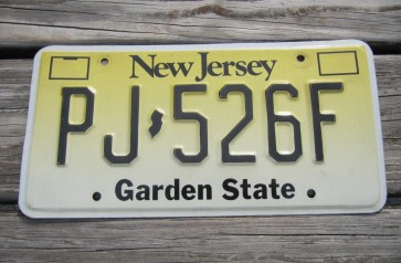 New Jersey Garden State License Plate Yellow Fade 