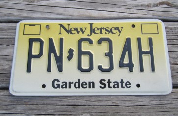 New Jersey Garden State License Plate Yellow Fade 