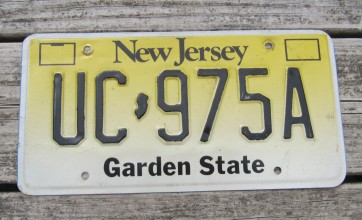 New Jersey Garden State License Plate Yellow Fade 