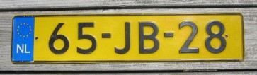 Netherlands Euroband License Plate 65 JB 28