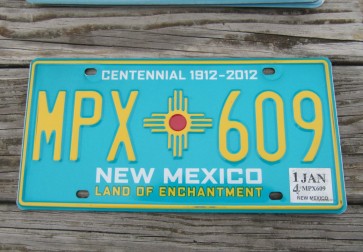 New Mexico Centennial License Plate 2014 Land Of Enchantment 1912 -2012 MPX 609
