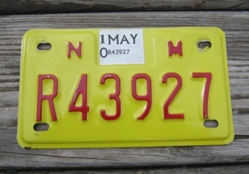 New Mexico Motorcycle License Plate Yellow 2010