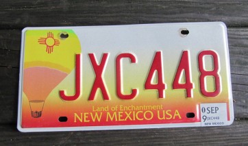 New Mexico Hot Air Balloon License Plate 2009
