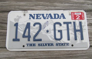 Nevada Big Horn Ram License Plate 1997 The Silver State 142 GTH