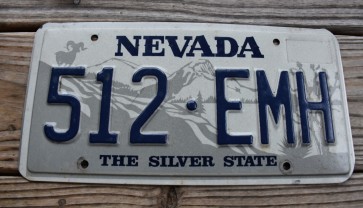 Nevada Big Horn Ram License Plate The Silver State 1990's