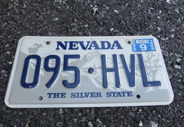 Nevada Big Horn Ram License Plate 1998 The Silver State 