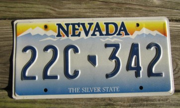 Nevada The Silver State Embossed License Plate 