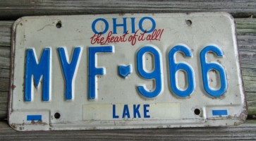 Ohio The Heart of It All License Plate 1990s