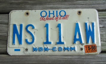 Ohio The Heart of It All License Plate 1990s