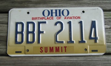 Ohio Birthplace of Aviation License Plate 1990's