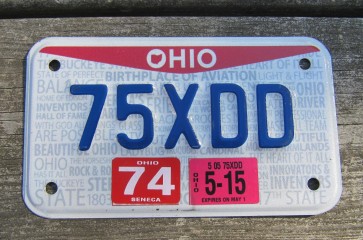 Ohio Motorcycle License Plate Birthplace of Aviation Pride 2015