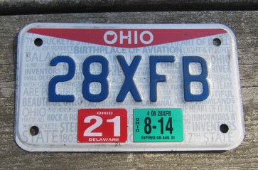 Ohio Motorcycle License Plate Birthplace of Aviation Pride 2014