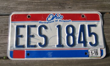 Ohio Rising Sun License Plate Birth Place of Aviation 2016