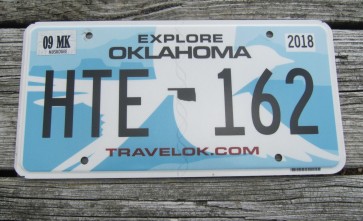 Oklahoma White Scissor Tail Bird License Plate Travel OK 2018
