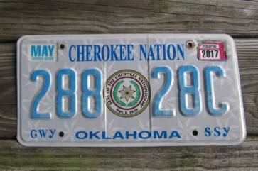 Oklahoma Cherokee Nation License Plate Indian Tribal 2017