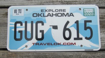 Oklahoma White Scissor Tail Bird License Plate Travel OK 2020