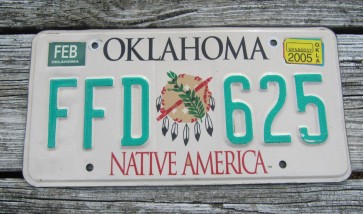 Oklahoma Native America License Plate 2005