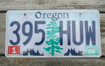  Oregon Tree and Mountains License Plate 2020