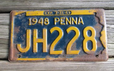 Pennsylvania Penna Keystone License Plate 1948