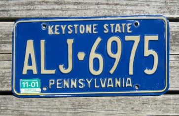 Pennsylvania Small Keystone State License Plate 2001