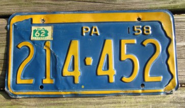 Pennsylvania Penna Keystone License Plate 1962