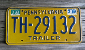Pennsylvania Blue Yellow Keystone State License Plate 1986