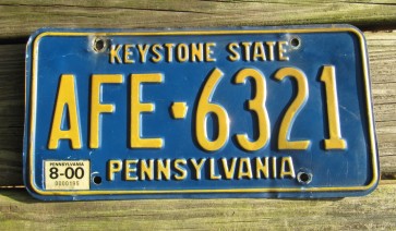 Pennsylvania Small Keystone State License Plate 2000