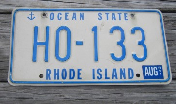 Rhode Island Ship Anchor License Plate 1997