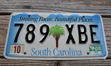 South Carolina Smiling Faces Beautiful Places License Plate 2008
