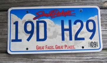 South Dakota Great Faces Great Places License Plate 2007