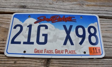 South Dakota Great Faces Great Places License Plate 2014