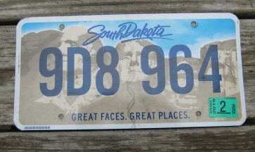 South Dakota Great Faces Great Places Mount Rushmore License Plate 2019