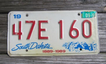 South Dakota Mount Rushmore License Plate 1991