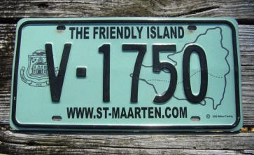 Saint ST Maarten The Friendly Island License Plate 2003