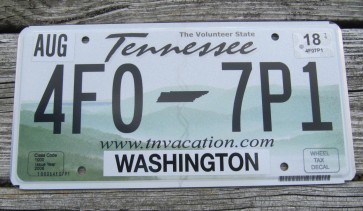Tennessee Green Rolling Hills License Plate 2018