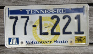 Tennessee State Seal License Plate 1981
