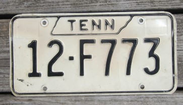Tennessee Black White License Plate 1970's