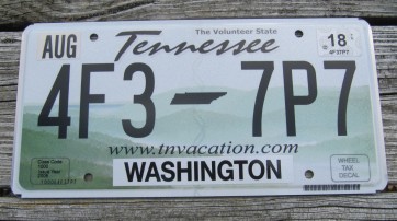 Tennessee Green Rolling Hills License Plate 2018