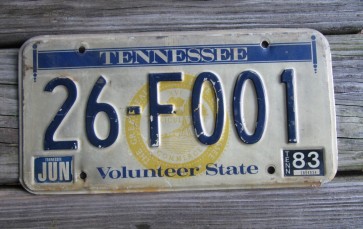 Tennessee State Seal License Plate 1983